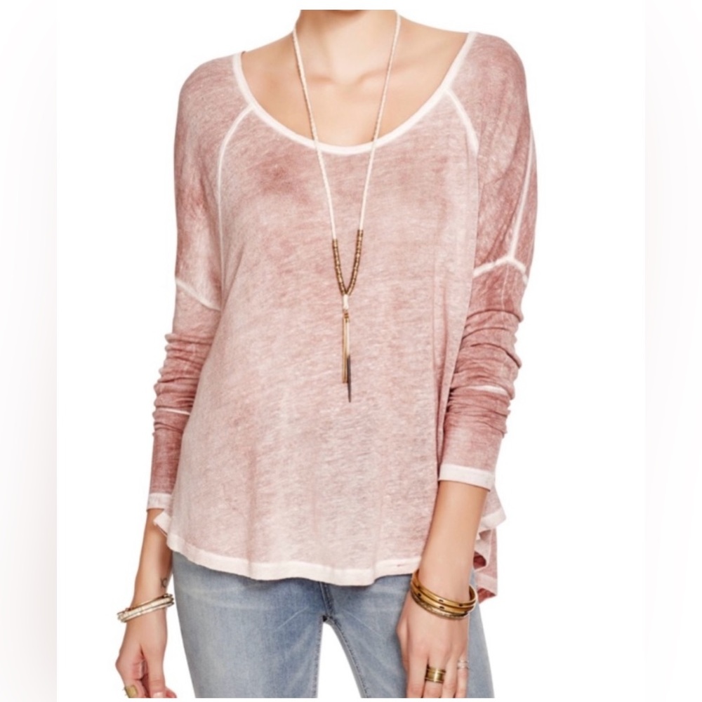 We The Free Macchiato Linen Blend Long Sleeve Shirt
